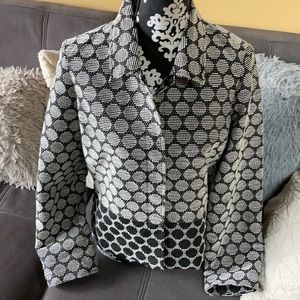 CHICO’S Black and White Blazer Jacket